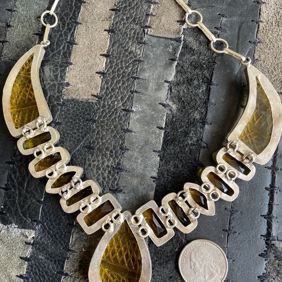 >25 karat citrine & sterling necklace $575 - Picture 2 of 4